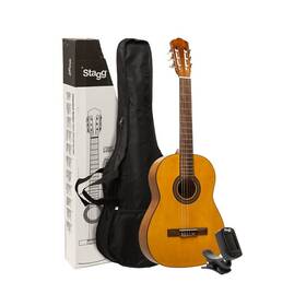 25687 Stagg 3/4 Size Classical Guitar Tuner And Gig Bag Package / Natural