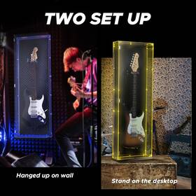 Sgc-001e Starfavor Electric Guitar Display Case Acrylic Wall Mount- Black With Led