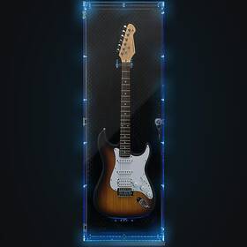 St1044-fba-4 Starfavor Acrylic Electric Guitar Display Case Wall Mounted Lockable Uv-protected Sto