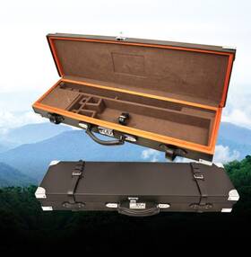 A9065 Tkl Outdoors 12 Gauge Black Leather And Oak Side-by-side Shotgun Case
