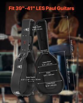 Vevor 197988840084 Acoustic Guitar Hard Case 43.41 In With Lock Key And Handle For