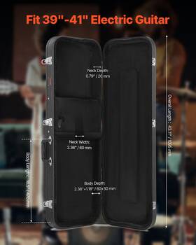 Vevor 197988843597 Electric Guitar Hard Case 40.5 In With Lock Handle And Keys For