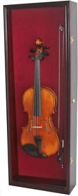 Violin Display Case Mandolin Ukulele Fiddle Mahogany Solid Wood Usa Wall Cabinet