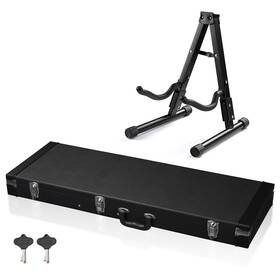 Xcceries X-28-ghc-0003-002 41 Inch Universal Rectangular Electric Guitar Case And Folding Stand
