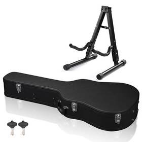 Xcceries X-28-ghc-0004-001 41 Inch Wooden Acoustic Guitar Case Hard With A-frame Folding Stand