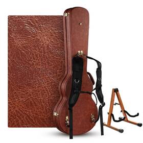 28ghc003-e-lp-16hb Yescom Les Paul Electric Guitar Hard Case With Folding Stand And Backpack Sunburst