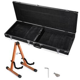 28ghcgfs002-e-s301w-06 Yescom Universal Rectangular Electric Guitar Hard Case With Folding Stand