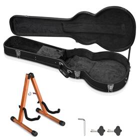 28ghcgfs003-e-lp301w-06.v1 Yescom Electric Guitar Wooden Case For Lp Les Paul Type With Folding Stand