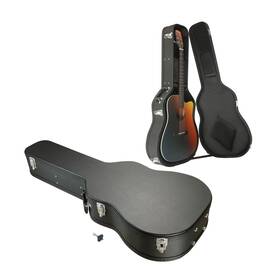 D28ghc001-ag-06.v1 Yescom Acoustic Guitar Case Hard With Lock Accessory Compartment For Travel Black
