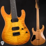 Suhr Modern 7 Quilt Roasted - Honey Amber Burst #83255. Fixed Price $6249.00.