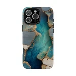 Ink - Case For Iphone/galaxy/pixel Liquid Blue Wood Marble Resin Print. Fixed Price $44.99.