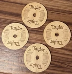 (4) Taylor Guitars Wooden Drink Coasters Set Of Music Barware. Fixed Price $26.95.