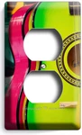 Colorful Green Hot Pink Acoustic Guitars Outlet Wall Plate Music Studio Hd Decor. Fixed Price $17.99.