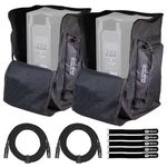 Pro Audio Dj Universal 15" Loudspeaker Padded Tote Carry Bags W 20' Xlr Cables. Fixed Price $110.40.