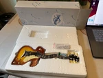 Enesco Allen Designs Timewarp Les Paul Air Guitar Wall Clock A20816. Fixed Price $120.00.