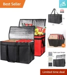 Xxx-large Insulated Food Delivery Bag 2-PACK Hot And Cold Black + Red. Fixed Price $52.99.