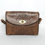 Vintage Leather Tooled Saddle Bag Purse Brown Floral Western Cowgirl Jo-o-kay. Fixed Price $55.96.