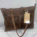 Very Rare Paul & Taylor Classic Brown Original Leather Tote Bag.. Fixed Price $220.00.