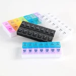 New Premuim Hot 7 Day 14 Grids Portable Travel Weekly Pill Organizer Case Box St. Fixed Price $5.49.