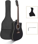 Glarry 41'' Full Size Folk Guitar, Notch Spruce Panel Edging Acoustic Kit. Fixed Price $85.99.