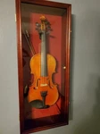 Violin Display Case Ukulele Fiddle Mandolin Mahogany Fin Wood Shadow Box Cabinet. Fixed Price $149.89.