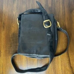 Vintage Black Boho Lord & Taylor Leather Crossbody Bag Purse 7" X 6.5 Classic. Fixed Price $25.00.