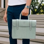 Unisex Everyday Classic Music Croc Effect Leather Pale Blue Office Handbag. Fixed Price $125.00.