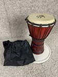 X8 Celtic Labyrinth Backpacker Djembe Drum Percussion Mahogany Wood W/ Tote Bag. Fixed Price $55.00.