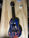 Kids First Act Discovery Flame Design Acoustic Guitar Beginner Music. Fixed Price $14.99.