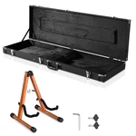 Yescom Rectangular Electric Bass Guitar Case Hard Shell W/ Folding Stand. Fixed Price $159.90.