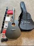 Vangoa Dreadnought Acoustic-electric 6-STRING Rh Black Bundle W/ Gig Bag. Fixed Price $170.00.