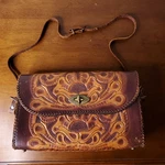 Jo-o-kay Shoulder Bag Hand Tooled Leather Embossed Boho Western Vintage Joo. Fixed Price $19.99.