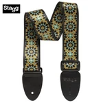 Stagg Terylene Adjustable 2" Guitar Strap W/ Gr Mandala Pattern Ste. Fixed Price $19.99.