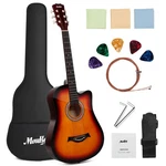 Moukey 38 Inch Acoustic Guitar Bundle Basswood Body Sunburst EAG-100. Fixed Price $99.98.