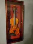 Violin Display Case Ukulele Fiddle Mandolin Mahogany Wood Cabinet Wall Holder. Fixed Price $157.88.