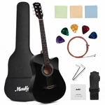 Moukey EAG-100 Black Acoustic 39" Beginner Student Kids Guitarra Pack. Fixed Price $59.99.