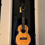 Ukulele Display Case Violin Fiddle Mandolin Black Wood Cabinet Wall Holder Rack. Fixed Price $235.88.
