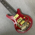 Exclusive Red Prs Electric Guitar With Flame Maple Veneer Dragon Pattern. Fixed Price $280.00.