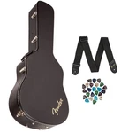 Fender Flat-top Dreadnought Acoustic Guitar Case Black W/ Strap. Fixed Price $169.99.