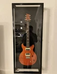 Guitar Display Case Electric Black Wood Cabinet Gibson Fender Rack Shadow Box. Fixed Price $366.53.
