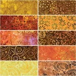 10 Fat Quarters Harvest Palette Benartex Batiks. Fixed Price $30.00.