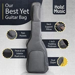 Hola! Music Electric Guitar Case, Gt/gtr & Bass, Dlx-e-bag Gray. Fixed Price $56.77.