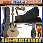 Ovation Celebrity Elite CE44-4 E-acoustic Guitar Package & On-stage Gig Bag. Fixed Price $599.99.