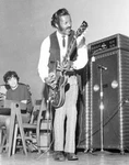 Chuck Berry Onstage With His Gibson Hollowbody Electric Guitar In - Old Photo 6. Fixed Price $6.13.