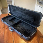 Blue Hard Shell Electric Guitar Case, Lockable With Key For Strats And Teles. Fixed Price $85.95.