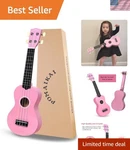 21-INCH Pink Soprano Ukulele Perfect Starter Guitar For Young Musicians. Fixed Price $64.59.