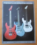 Saga Gladiator Series Electric Guitars Promo Sheet SG-3, SG-1, SG-2. Fixed Price $12.94.