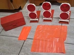 3 Vintage Dominion Auto Road Safety Highway Reflectors , Flags W/ Case Canada. Fixed Price $28.52.