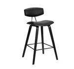 Armen Living Fox Black 28.5-IN Bar Height Upholstered Wood Stool Back. Fixed Price $95.99.