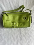 Unique Shoes Lime Green Shoulder Bag Buckle Accent Grommet Zipper Outer Pockets. Fixed Price $16.00.